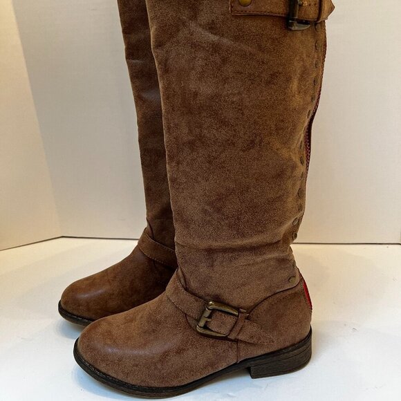 Justfab‎ Achilene Wide Knee high Riding Boots Buckle Women's 6.5 - Picture 1 of 9